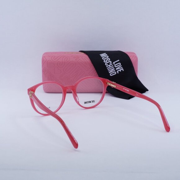 Moschino MOL523 0C9A00 Round Eyeglasses 49mm - Shiny Pink - Picture 4 of 10
